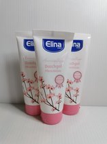 Elina - DOUCHEGEL 3 STUKS - Perzikbloesemgeur - voordeelverpakking - 200ml per fles