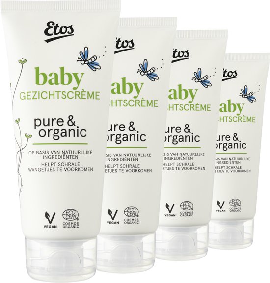 Etos Baby gezichtscreme - pure & organic - vegan - 4 x 100ML