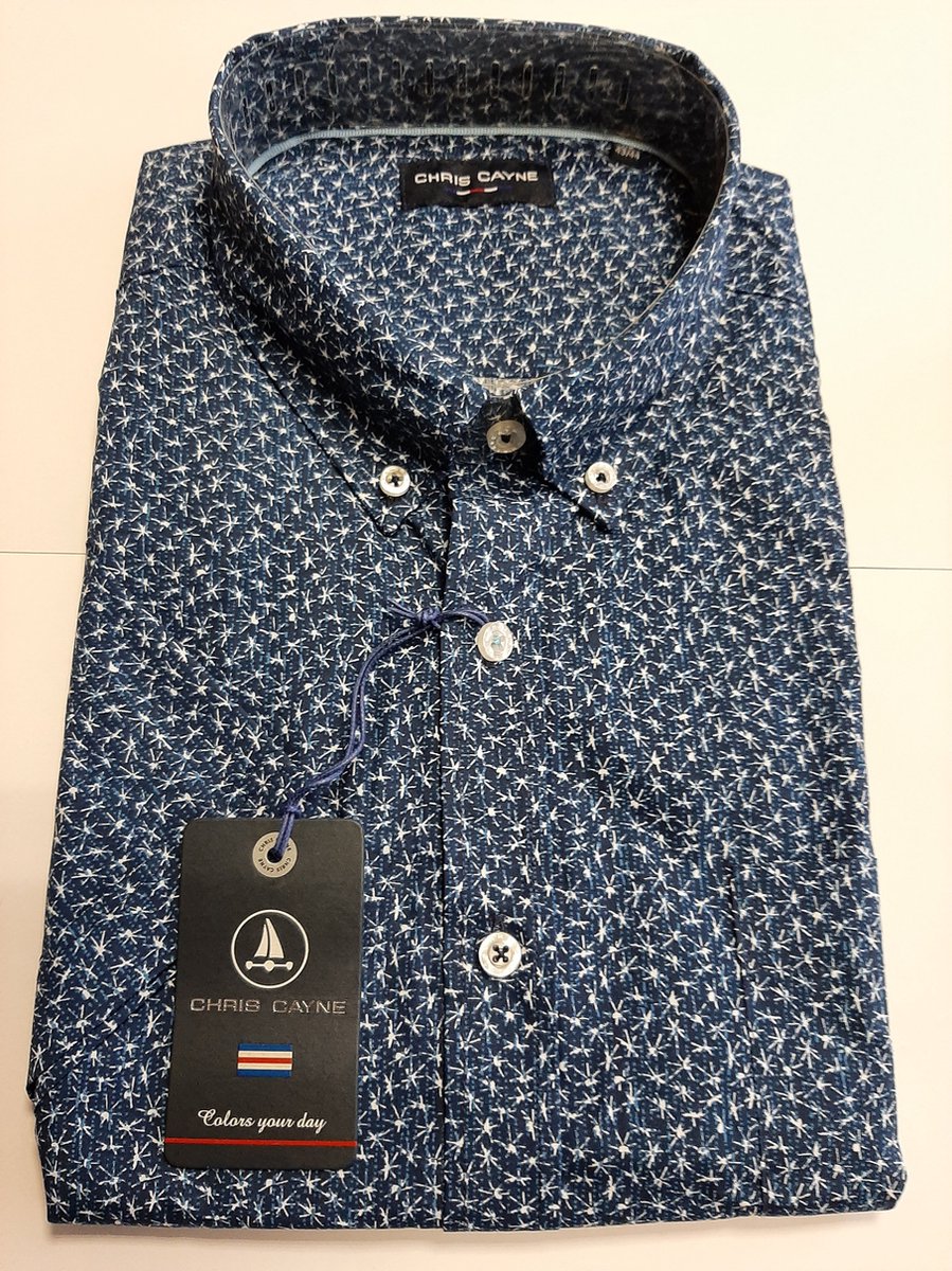 Chris Cayne Overhemd Blauw L / Blauw / Katoen