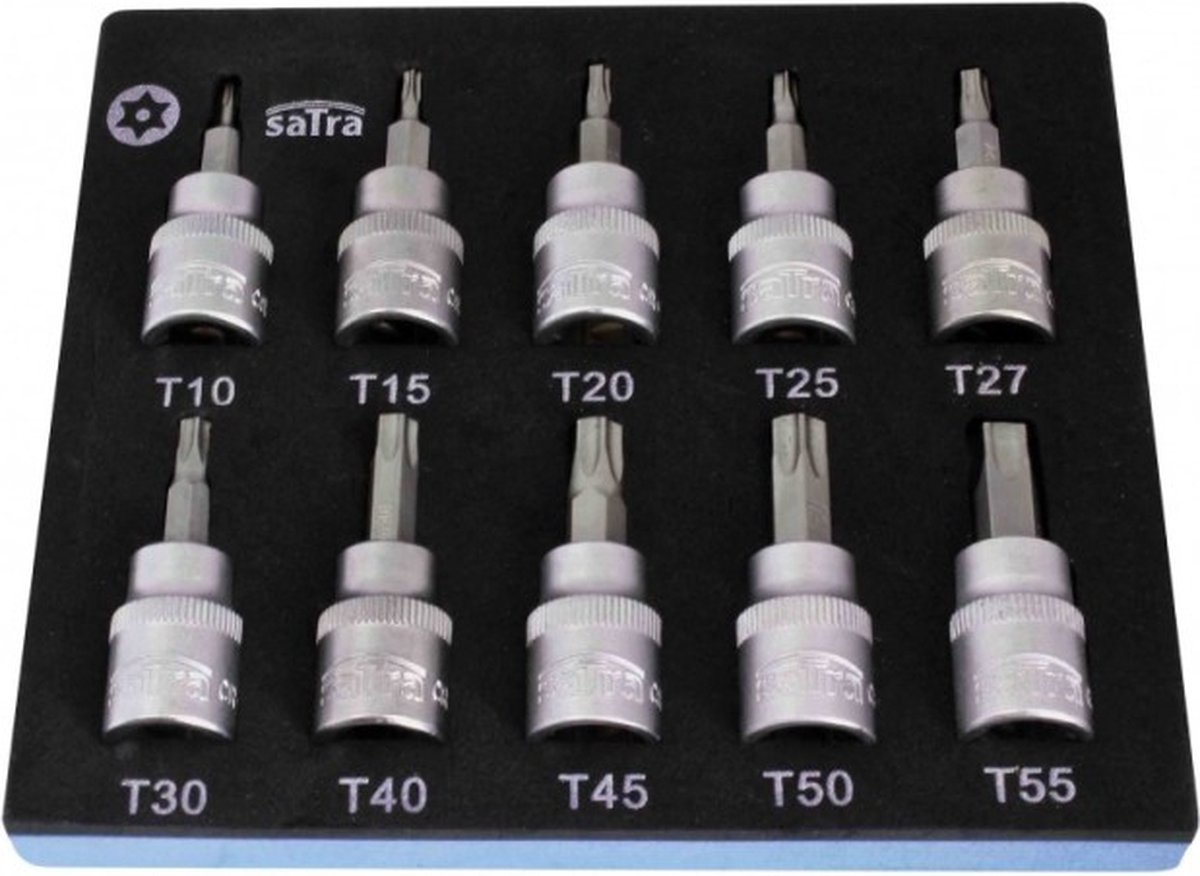 SATRA 3/8" Torx doppen set T10 t/m T55 (10-delig)