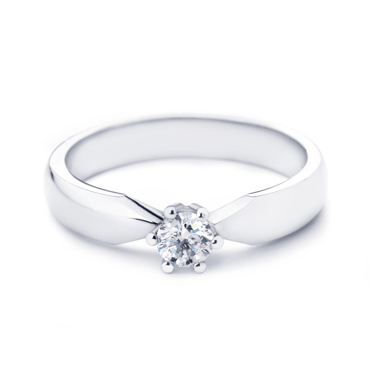 Witgouden ring - R&C Elise - 14karaat – diamant – 0.25crt - uitverkoop Juwelier Verlinden St. Hubert - van €2641,= voor €1595,=