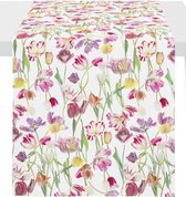 Tafelloper met tulpen - 140 x 48 cm