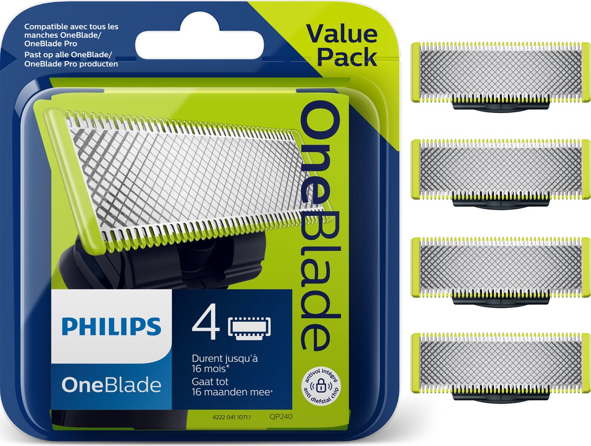 Philips OneBlade Original Blade QP240/50 - Vervangmesjes - 4 stuks - Philips OneBlade