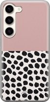 Casimoda® hoesje - Geschikt voor Samsung S23 - Stippen roze - Backcover - Siliconen/TPU - Roze