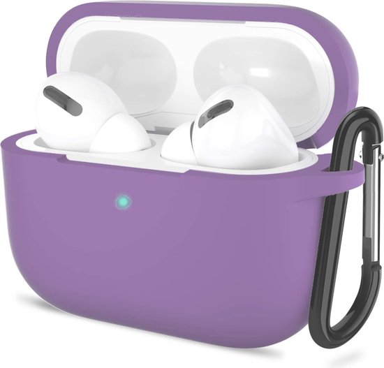 Shieldcase Case - beschermhoes geschikt voor Airpods Pro / 2 Pro silicone case - case geschikt voor Airpods Pro / Pro 2 hoesje - optimale bescherming - paars