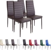 MILANO Eetkamerstoelen in Set van 4, Bruin - Gestoffeerde stoel met kunstleer bekleding - Modern stijlvol design aan de eettafel - Keukenstoel of eetkamerstoel met hoog draagvermogen tot 110kg