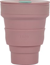 Lund London | Opvouwbare Beker | Koffiebeker To-Go | Silicone | 350 ML | Roze