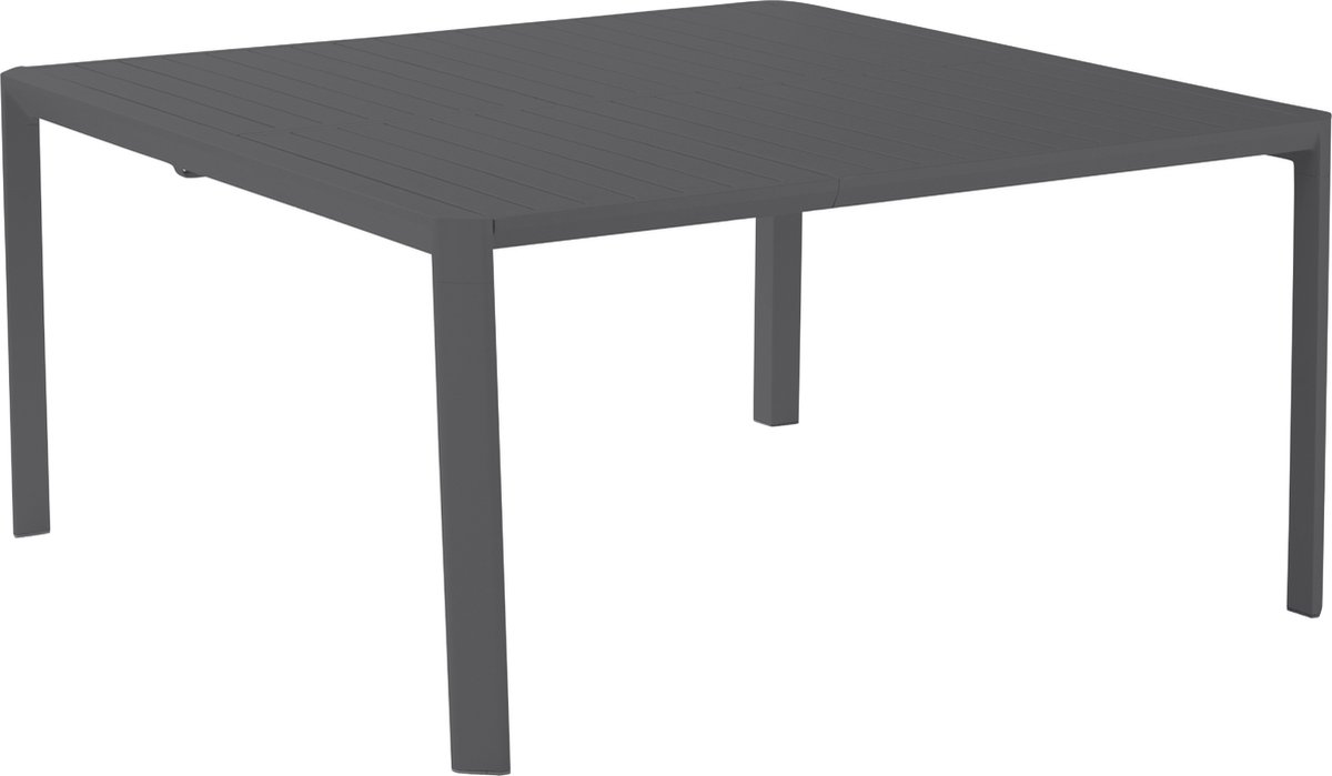 NATERIAL - Tuintafel IDAHO - Uitschuifbare tafel - 97/149 x 149 x 76 cm - 6 tot 8 personen - Aluminium - Antraciet - Donkergrijs - Buiteneettafel - Uitschuifbare tafel - Tuintafel - Uitschuifbaar