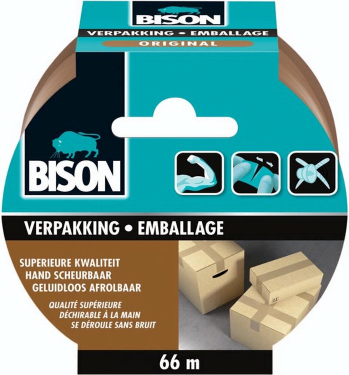 Bison Tape Verpakking Original - 6 x 66 meter - Voordeelverpakking