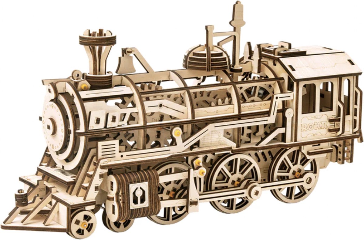 Robotime - Locomotief - Trein - Stoomtrein - Houten modelbouw - Modelbouw - DIY - Hout 3D puzzel - Tieners - Volwassenen