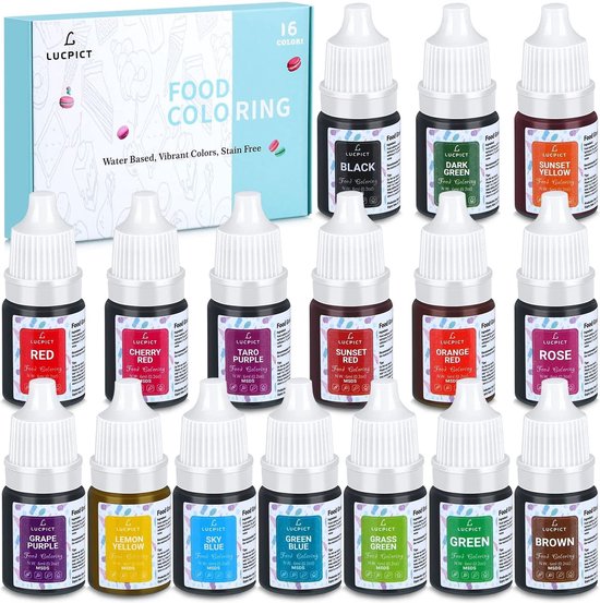 Colorant Alimentaire 16x6ml - Colorant Liquide à Haute Concentration pour  la Cuisson... | bol.com