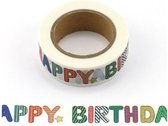 masking tape Happy Birthday decoration washi paper tape 15 mm x 10 m
