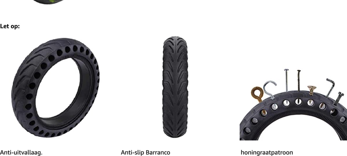 Afbeelding 2 van Volrubberen band voor Xiaomi M365 (PRO) - Accessoires en Onderdelen - Volrubber - Zonder Binnenband - Anti-slip - 8.5'' inch
