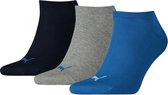 Puma - 3-pack Sokken Invisible Blauw / Blauw / Grijs Melange - Unisex - 39-42