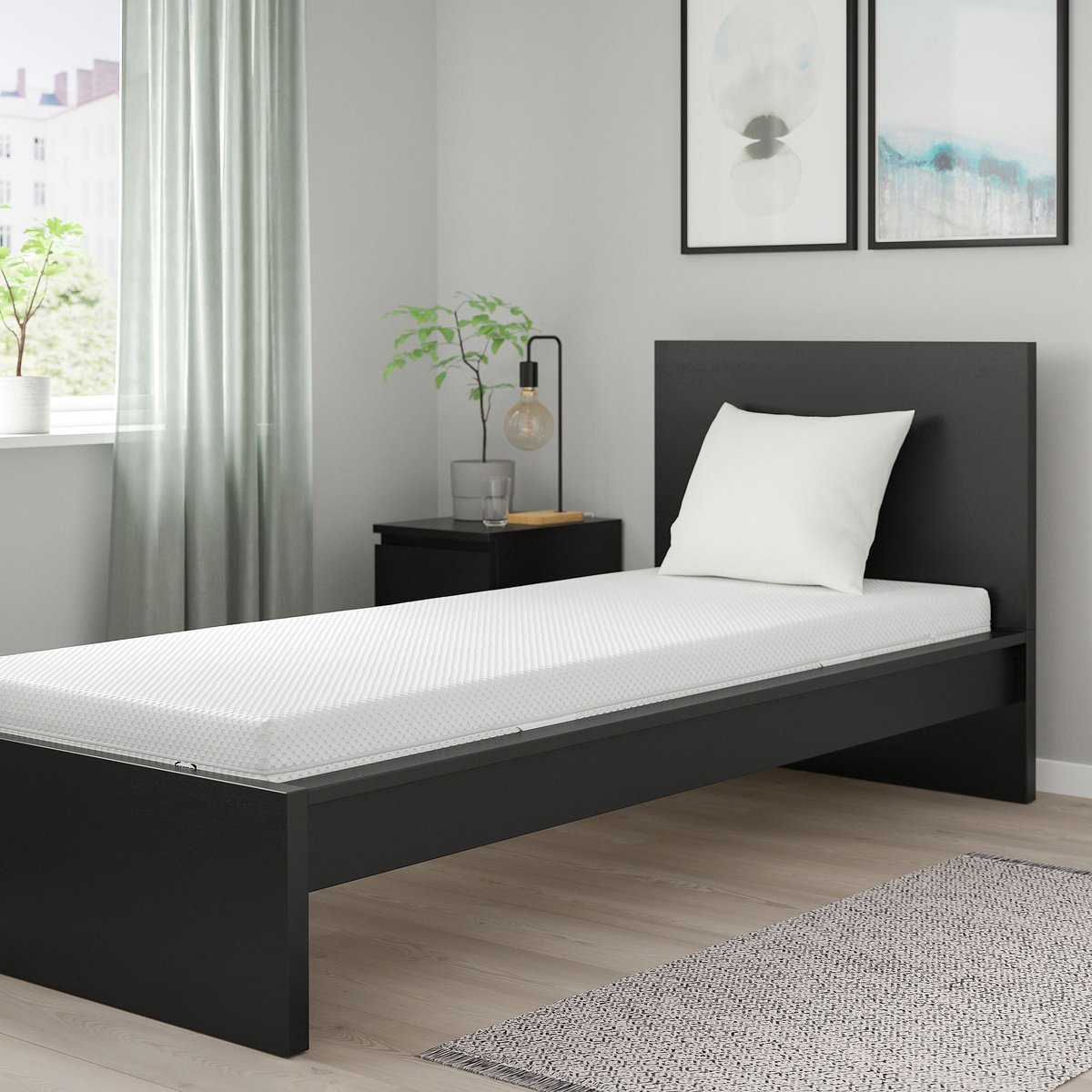 Golden Bedden Eenpersons matrassen Comfort sg25 Polyether - 90×200×14 - Kindermatras - Anti-allergische wasbare hoes met rits. wit