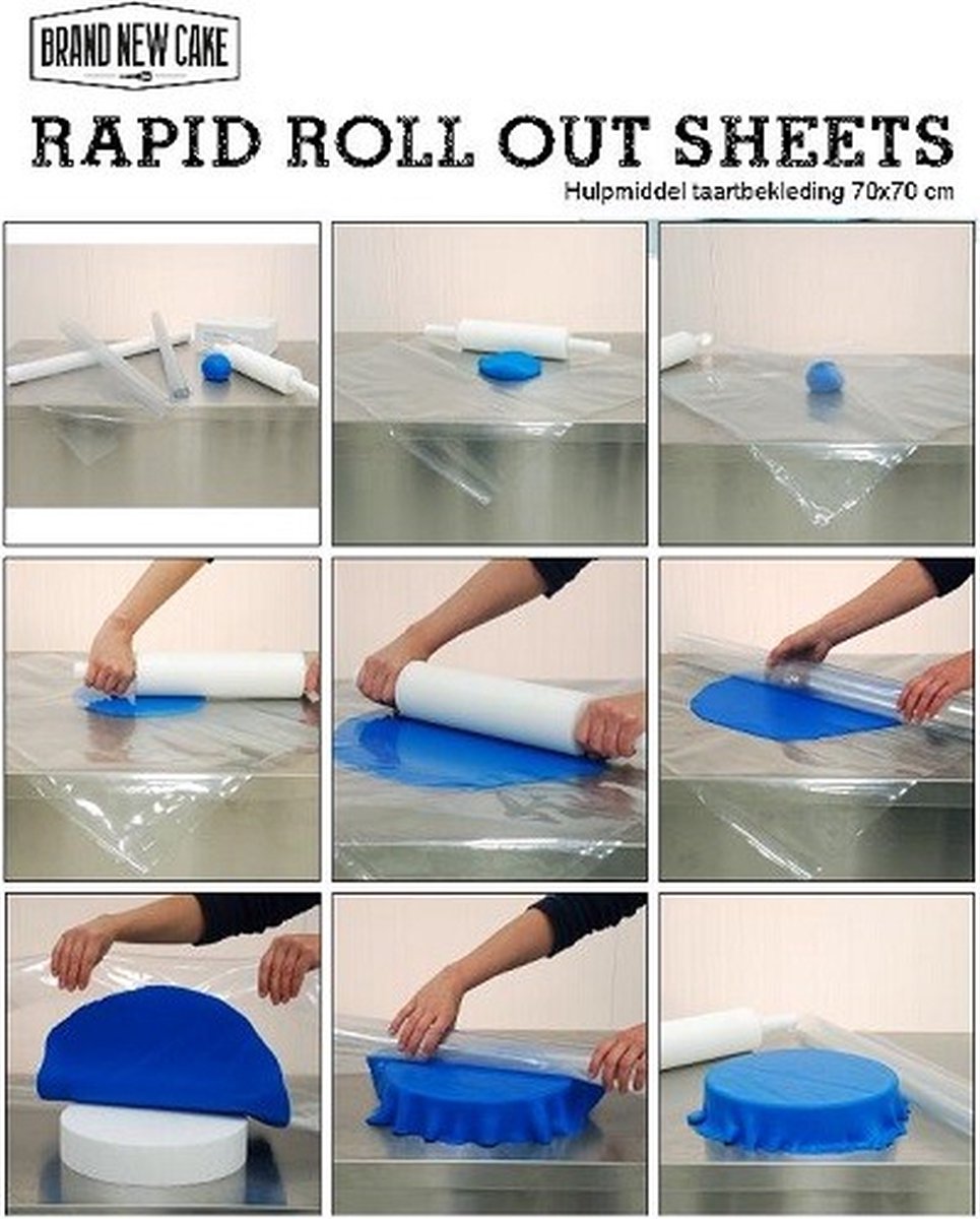BrandNewCake Roll Out Sheets-hulpmiddel taartbekleding 70x70