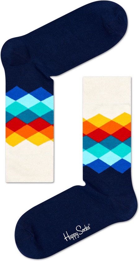 Happy socks Faded Diamond - Blauw - 36-40
