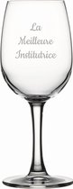 Witte wijnglas gegraveerd - 26cl - La Meilleure Institutrice