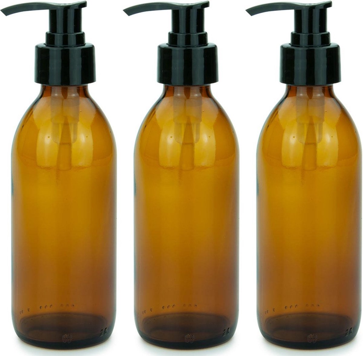 Pompflesje 200ml Leeg met Pomp 10st - Glas - Geschikt voor Vloeistoffen, Zepen - Navulbaar