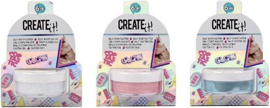 CREATE IT! JELLY BODYGLITTER HIGHLIGHTER, glitter gel voor de huid, kleur ROZE