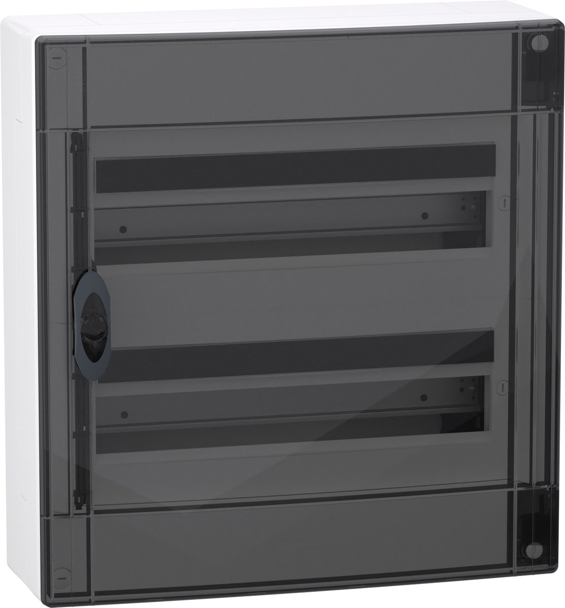 Zekeringskast PrismaSeT XS - opbouw - 2 rijen - 18M - transparante deur - wit