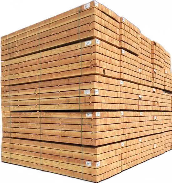 Tuinhout - Houten palen - Douglas paal fijnbezaagd - 12x12x400 cm - Mooie betaalbare paal voor in uw veranda, overkapping of pergola.