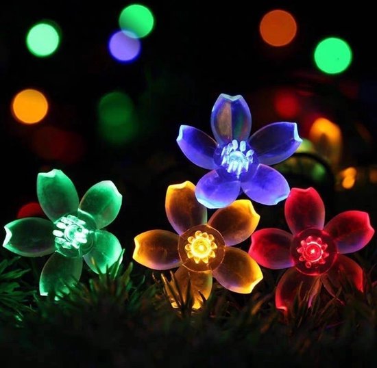 Éclairage de jardin à led Solar | Guirlande lumineuse solaire FLOWER | Décoration de jardin | 7 mètres | 50 lumières led fleur | Éclairage festif | Étanche | Trop beau pour le jardin | Multi couleur