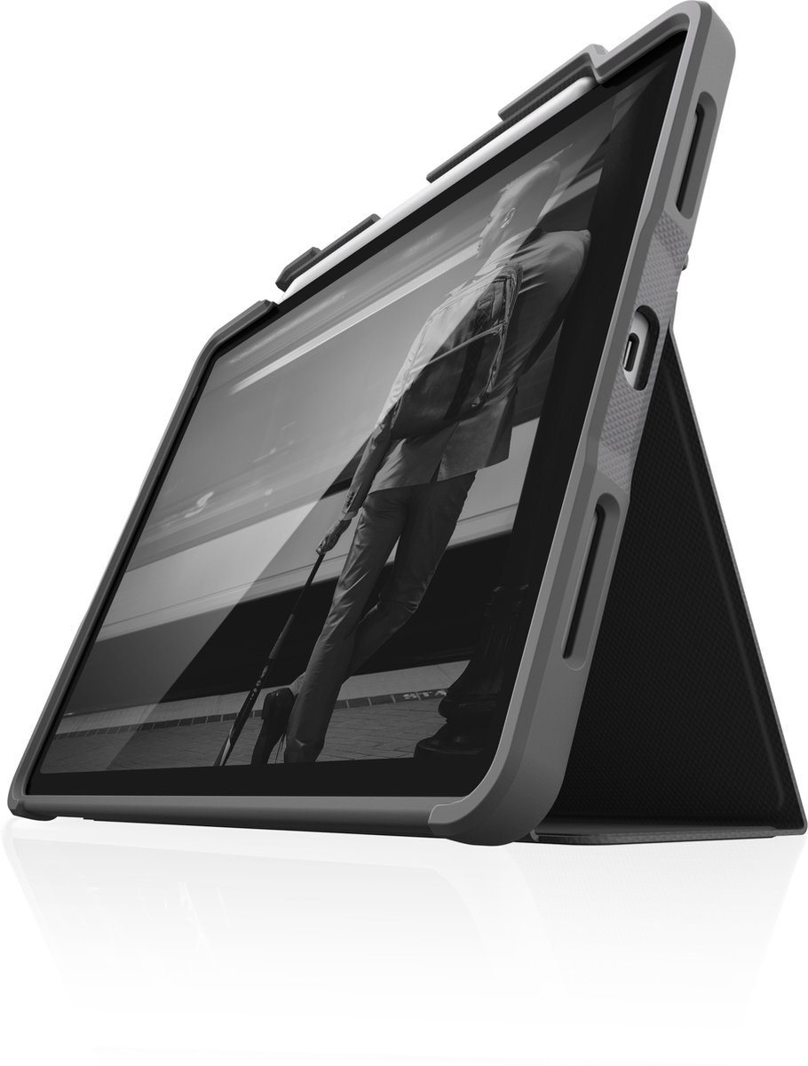 STM Dux Plus Duo iPad Hoes (11 inch Gen. 1,2,3,4 ), beschermhoes met auto-wake, Zwart - Rugged