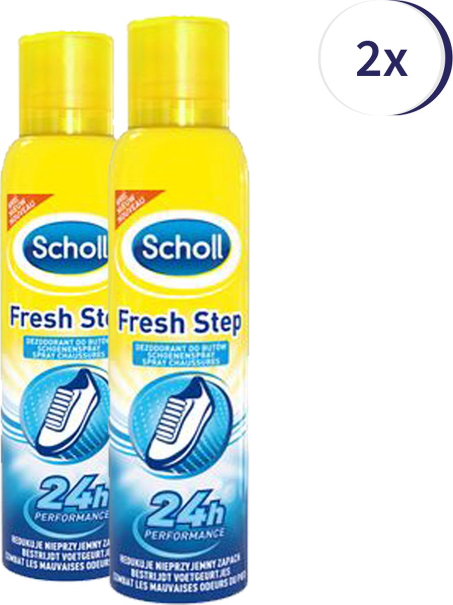 Scholl Fresh Step Voetspray - Voet deodorant - 150 ml- 2 stuks - Eeltverwijderaar - Eelt - behandeling - Voordeelverpakking