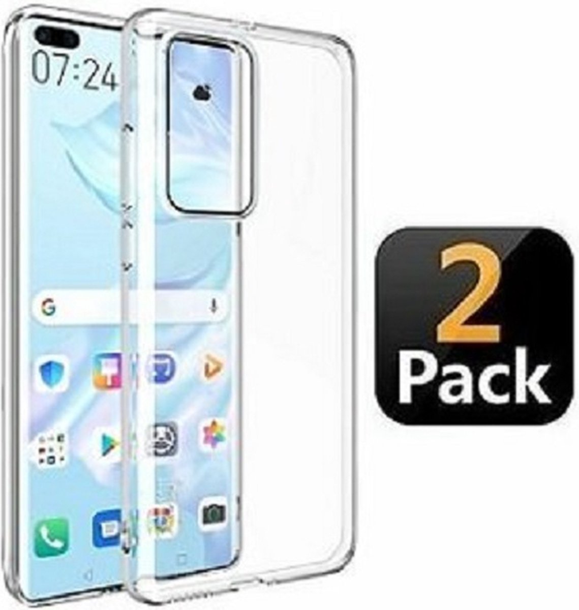 Huawei P40 Pro Hoesje TPU Siliconen Transparant 2x