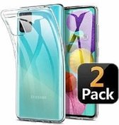 Samsung A51 Hoesje TPU Siliconen Transparant 2x