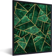 Fotolijst incl. Poster - Smaragd - Goud - Abstract - Patronen - 30x40 cm - Posterlijst