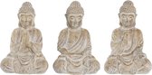 Decoratieve figuren DKD Home Decor Verouderde afwerking Gouden Bruin Boeddha Orientaals Magnesium (30,5 x 24 x 45 cm) (3 Stuks)