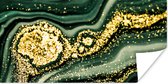 Poster Marmer - Goud - Glitter - Groen - Marmerlook - Luxe - 150x75 cm