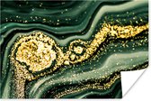 Poster Marmer - Goud - Glitter - Groen - Marmerlook - Luxe - 90x60 cm