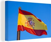 Canvas schilderij 140x90 cm - Wanddecoratie De nationale vlag van Spanje - Muurdecoratie woonkamer - Slaapkamer decoratie - Kamer accessoires - Schilderijen