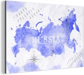 Wanddecoratie Metaal - Aluminium Schilderij Industrieel - Wereldkaart - Rusland - Abstract - 150x100 cm - Dibond - Foto op aluminium - Industriële muurdecoratie - Voor de woonkamer/slaapkamer