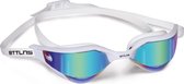 BTTLNS zwembril - gespiegelde lenzen - zwembril openwater - triathlon zwembril - verstelbare neusbrug - zwembril volwassenen - Sunfyre 1.0 - wit-regenboog