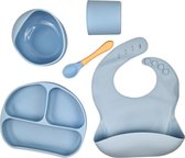 SFT Products 5-Delige Baby Eetset Blauw - Babyservies - Kinderservies - Babybestek