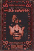 Wandbord Muziek Concert - Alice Cooper Welcome To My Nightmare Nashville 1975