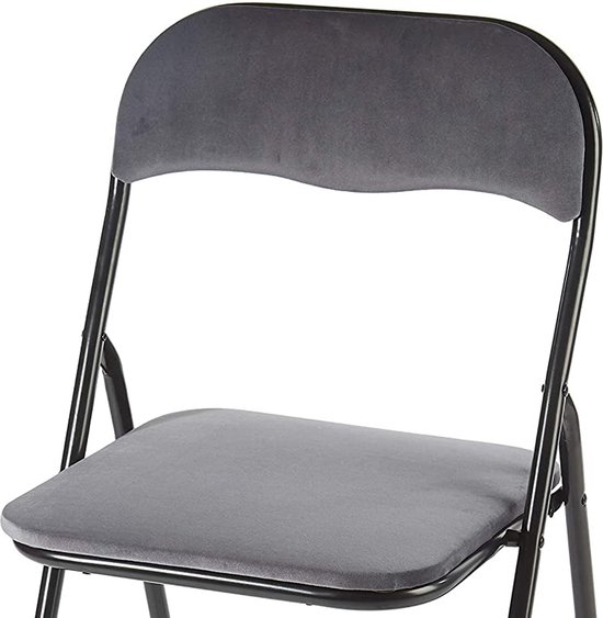 afdeling Kip zwak Klapstoel met zithoogte van 43 cm Vouwstoel velvet zitvlak en rug bekleed -  stoel -... | bol.com