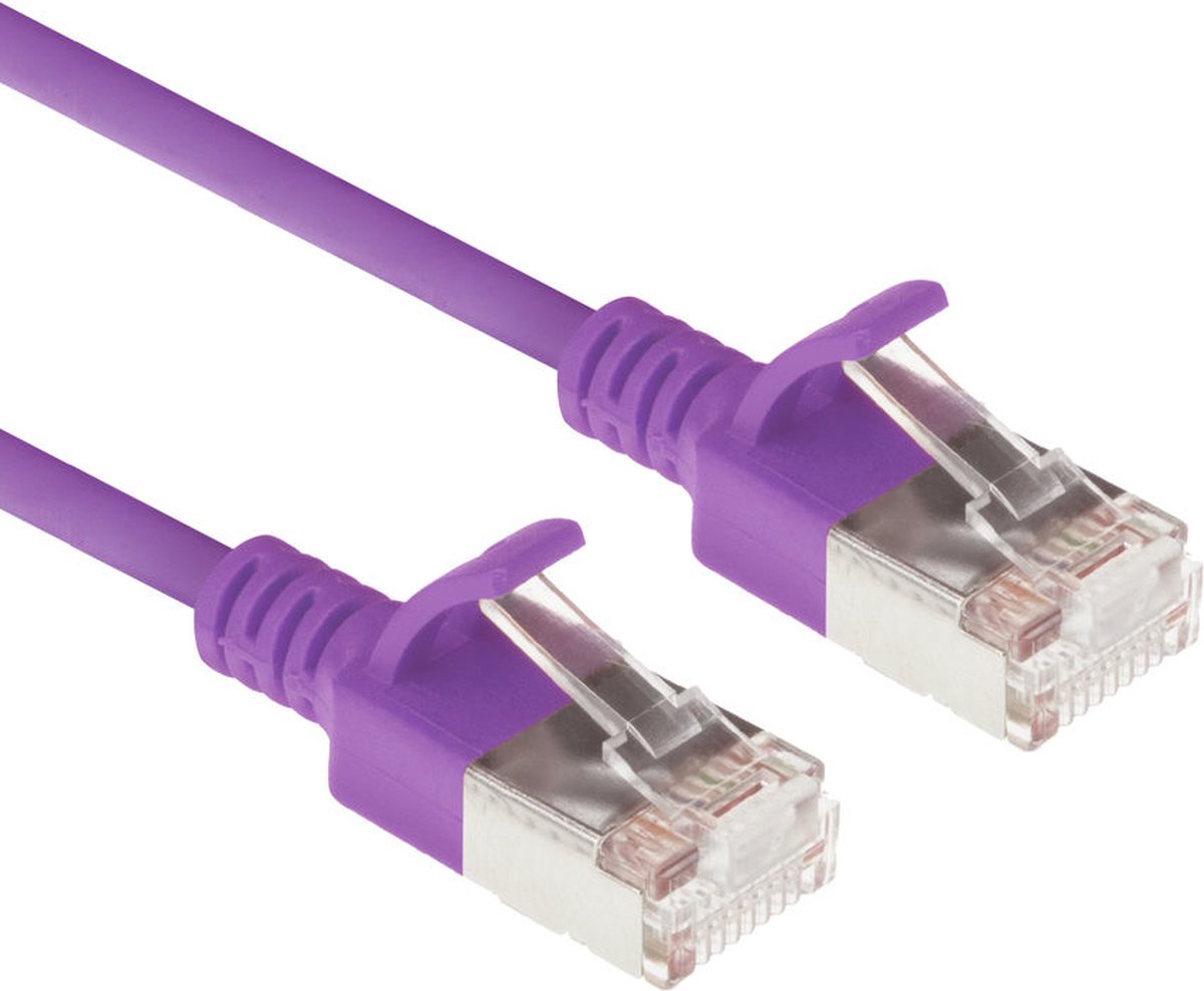 ACT DC7310 LSZH U/FTP CAT6A Datacenter Slimline Patchkabel Snagless | RJ45 Connectoren | Paars | 10 meter