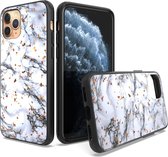 ZT Silicone telefoonhoesje met print Geschikt voor: iPhone 11 - White Marble - ZT Accessoires
