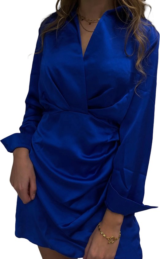 Spijsverteringsorgaan pakket De onze ocean blue jurk - Maat S - blouse jurk - marine blauw - donker blauw - blauw  - blouse... | bol.com