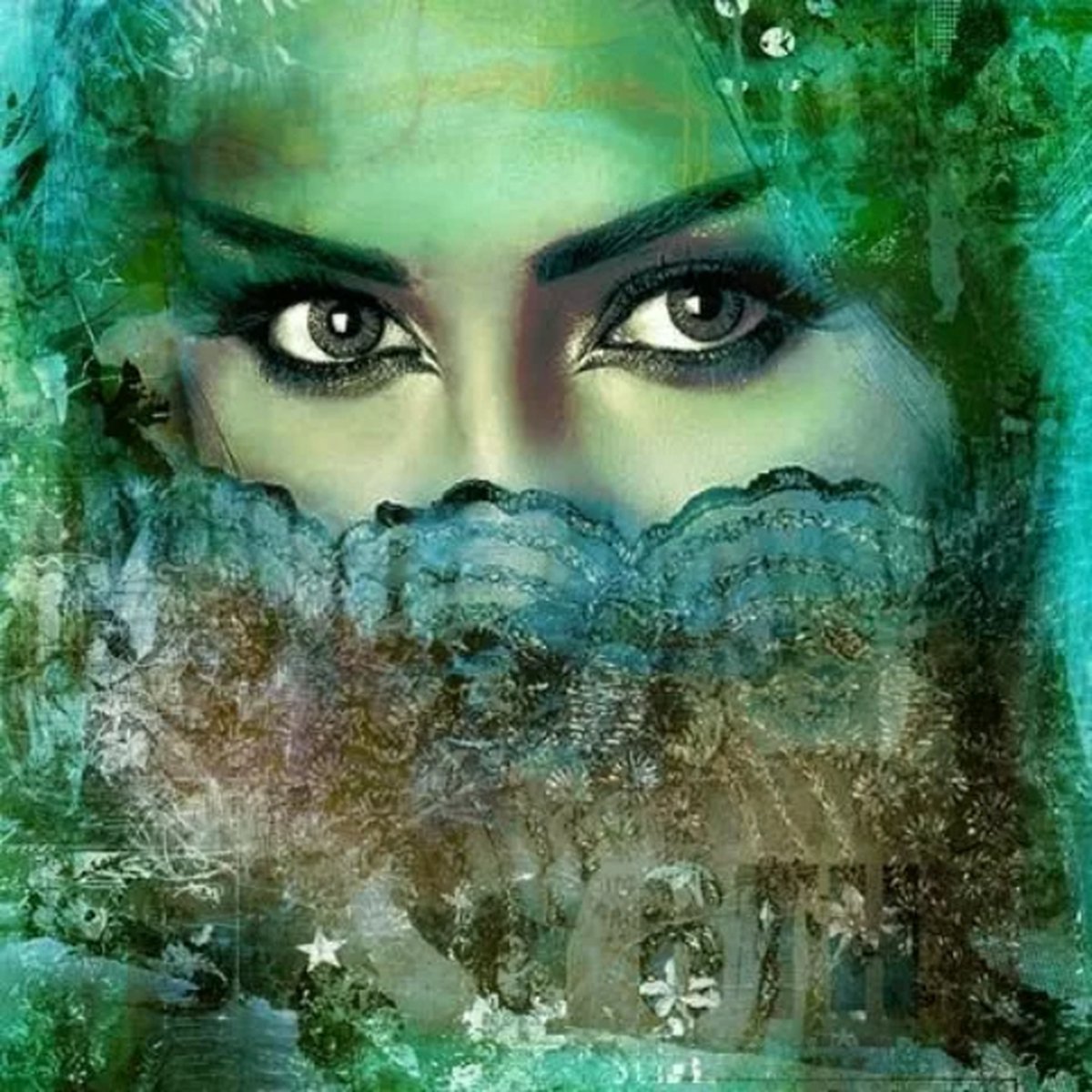 Safaary - Arabisch schilderij Beautiful Lina Turquoise