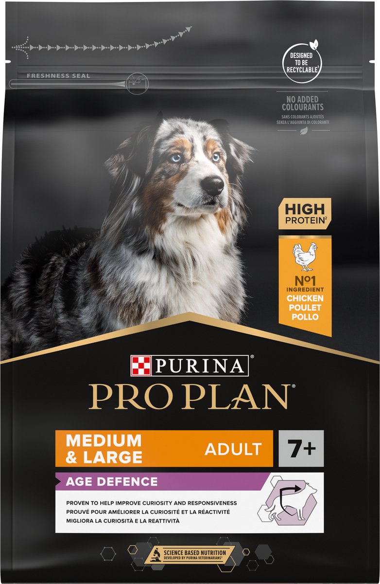 Pro Plan Medium & Large Adult 7+ (Senior) Age Defence - Honden Droogvoer - Kip - 3 kg