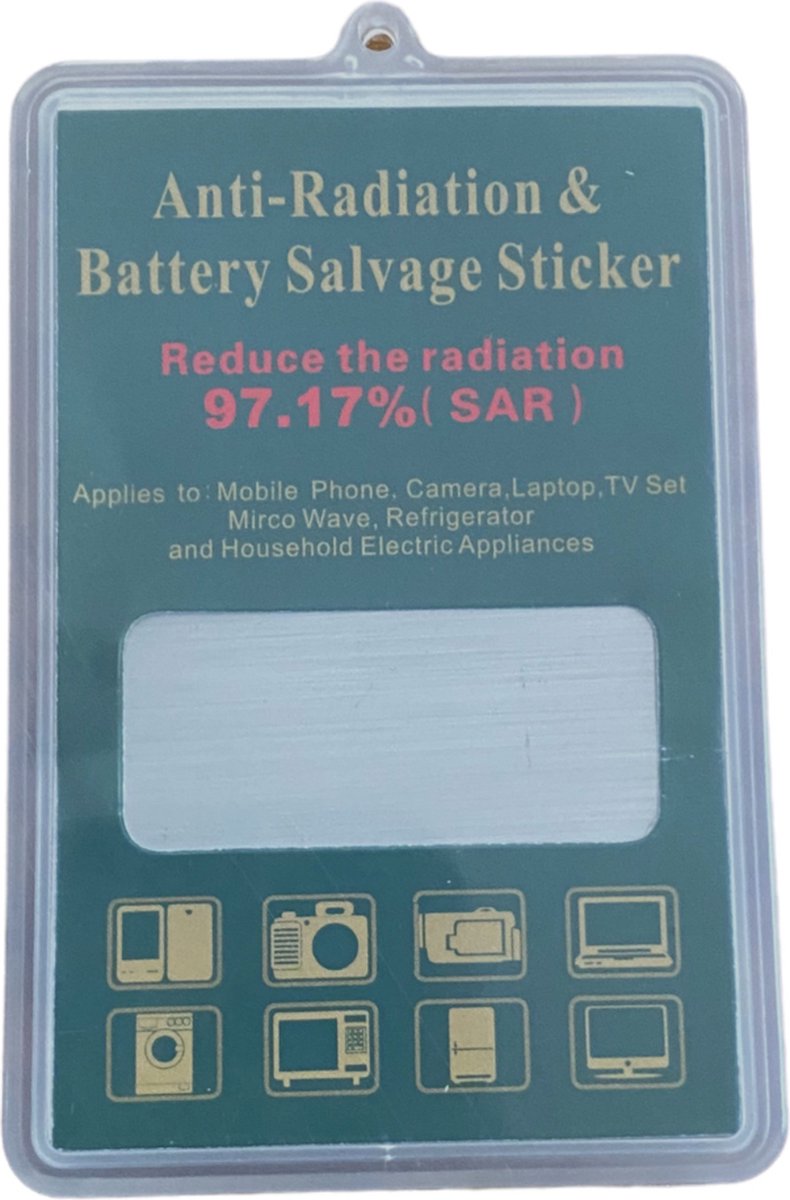 1 x Anti Straling Sticker Rechthoekig - Zilver - Geschikt Voor iPhone - Samsung - Android - Smartphone