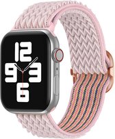 iMoshion Bandje Geschikt voor Apple Watch Bandje Series 1 / 2 / 3 / 4 / 5 / 6 / 7 / 8 / 9 / SE - 38 / 40 / 41 mm - iMoshion Elastisch nylon band - Roze