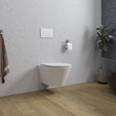 Wiesbaden Toilette Murale Stéréo Sans Bordure - Wit Brillant - Avec Siège De Toilette Vesta - Softclose Et Quick Release