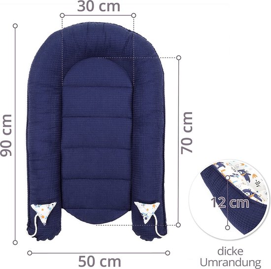 Babybay® Nestje Mesh-Piqué Original Wit Sterren Parelgrijs 149×25 Cm Babybay® Nestje Mesh-Piqué Original Wit Sterren Parelgrijs 149×25 Cm